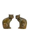 Vintage Brass Cat Sculptures — Mid-Century Modern Pair