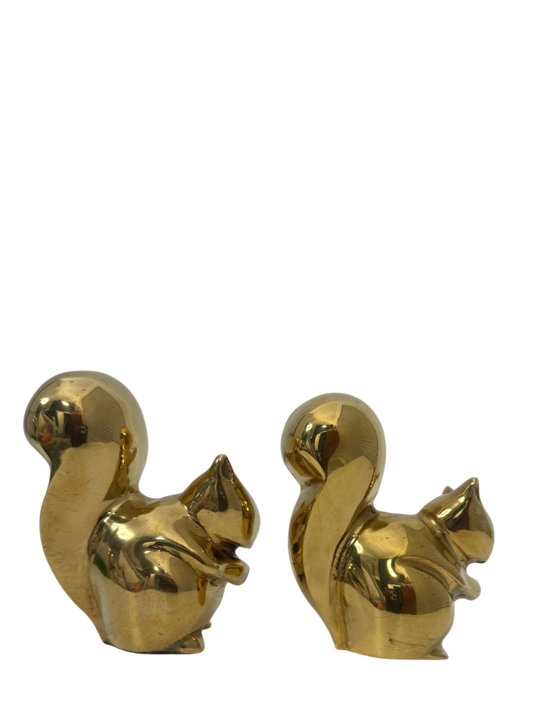 Vintage Brass Small MCM Squirrels-A Pair