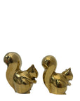 Vintage Brass Small MCM Squirrels-A Pair