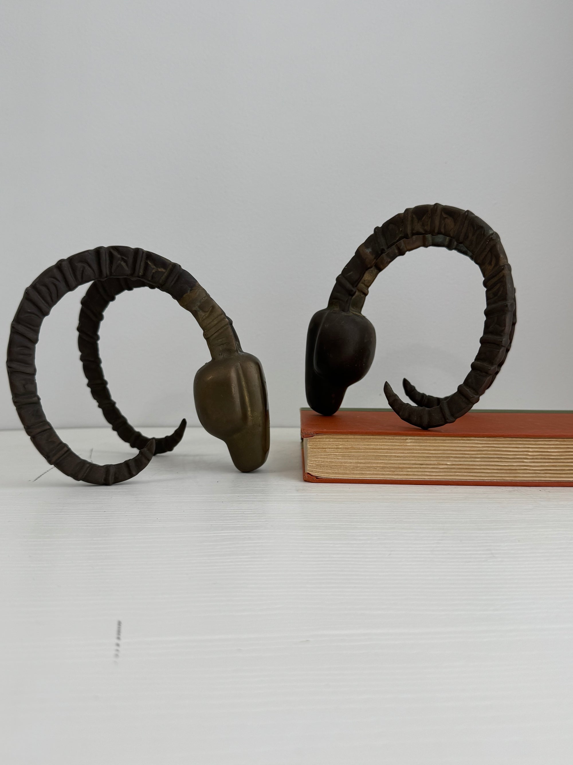 Vintage 1981 Dolbi Cashier Ram Horn Sculptures
