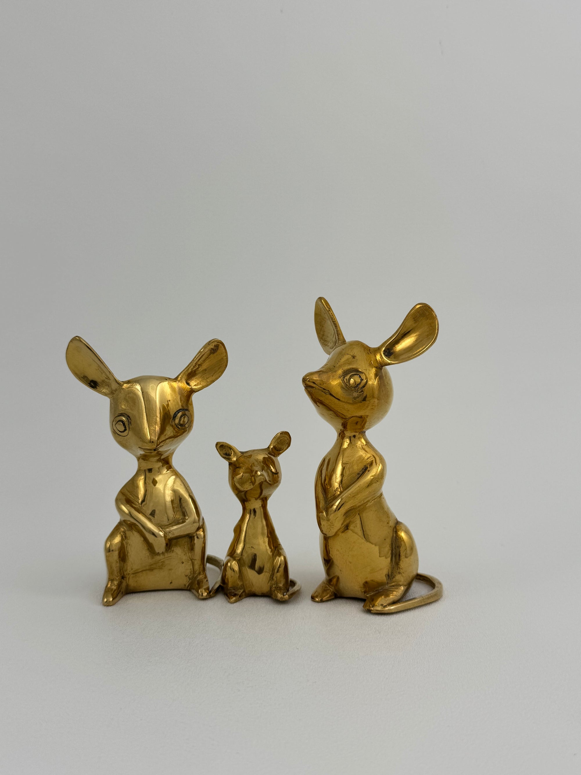 Vintage Brass Mice-A Set of Three