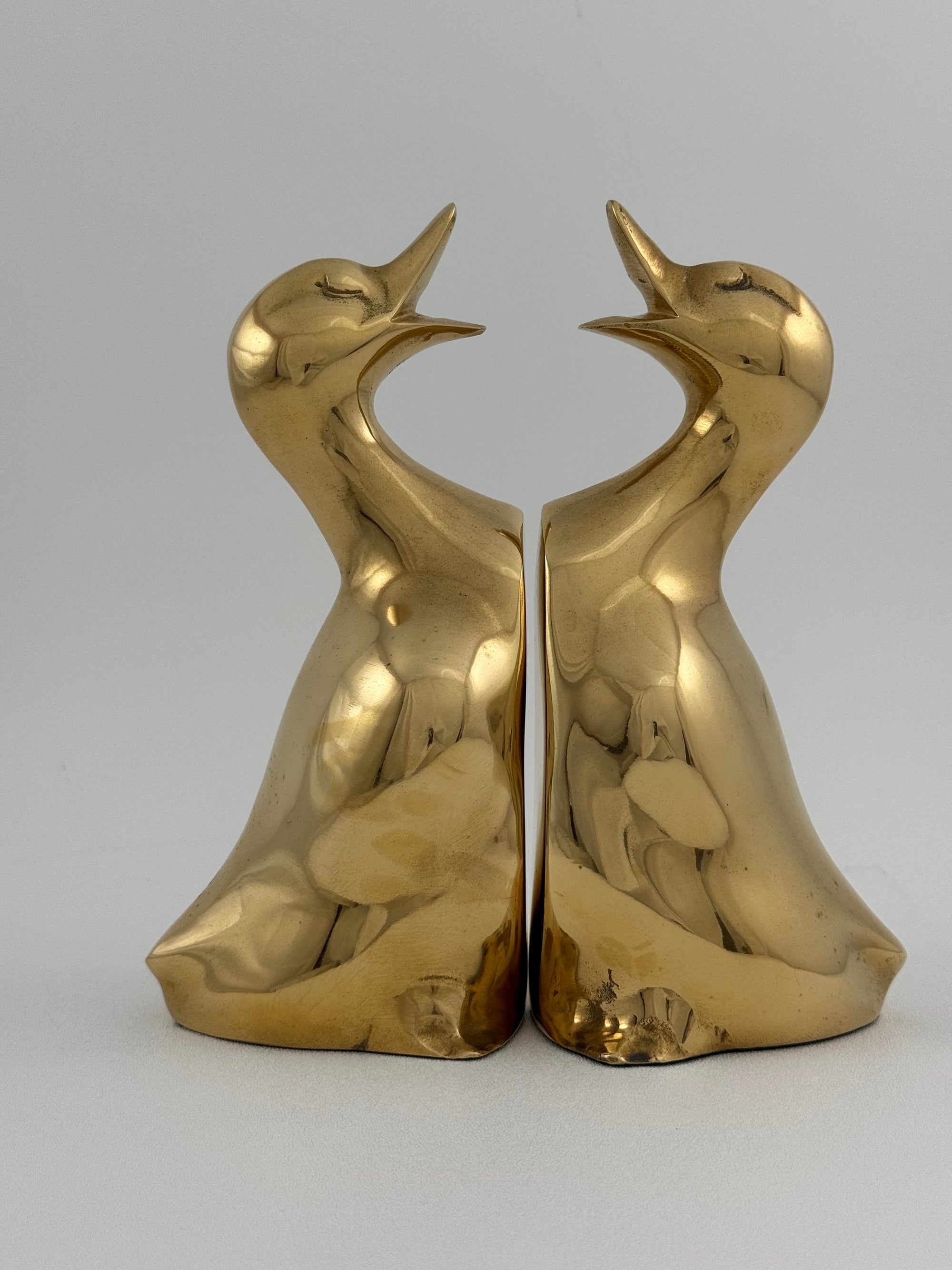 Vintage Brass Duck Bookends-A Pair