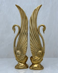 Tall Vintage Brass Swans-A Pair by Dolbi Cashier