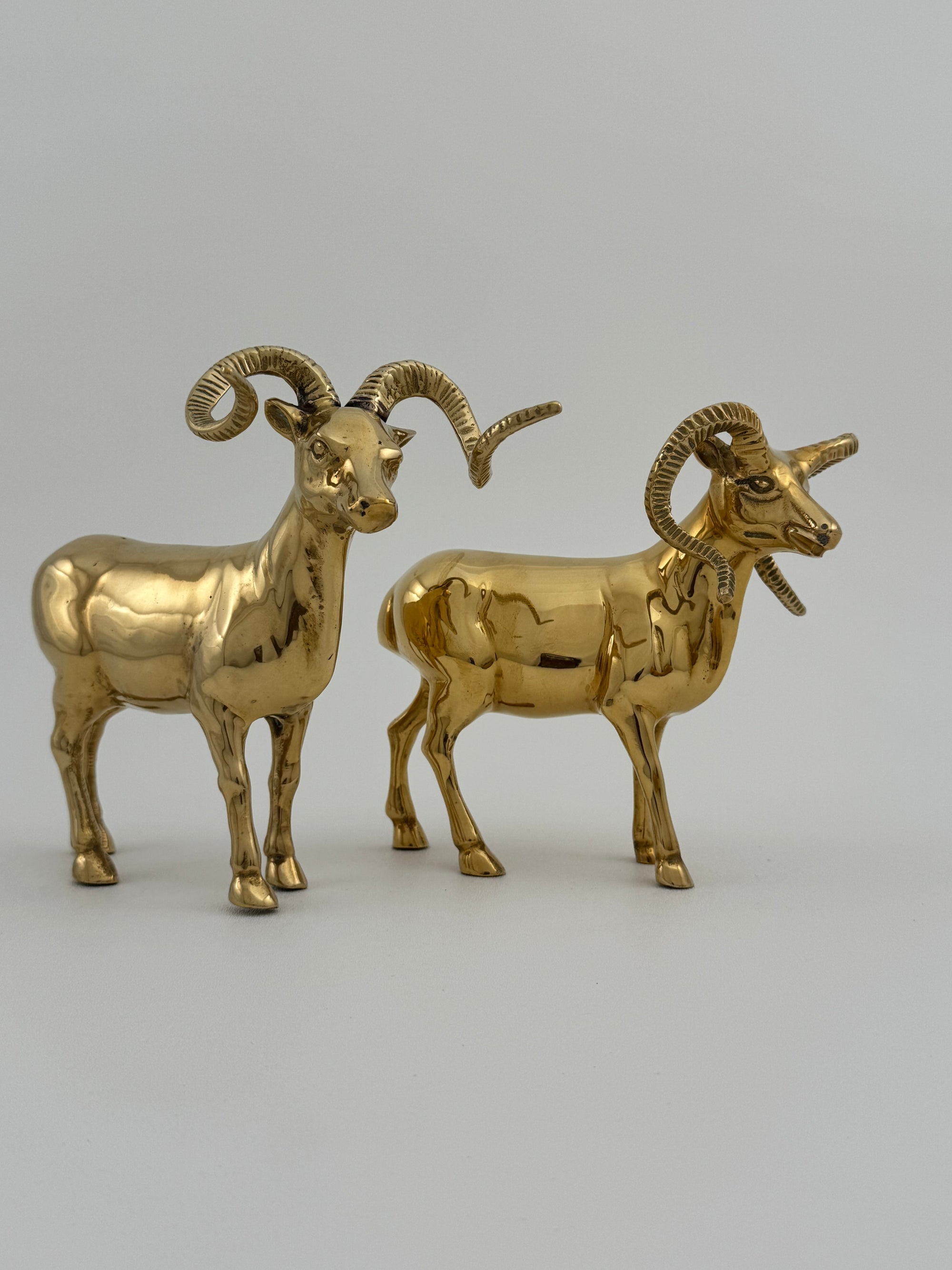 Vintage Brass Rams-A Pair