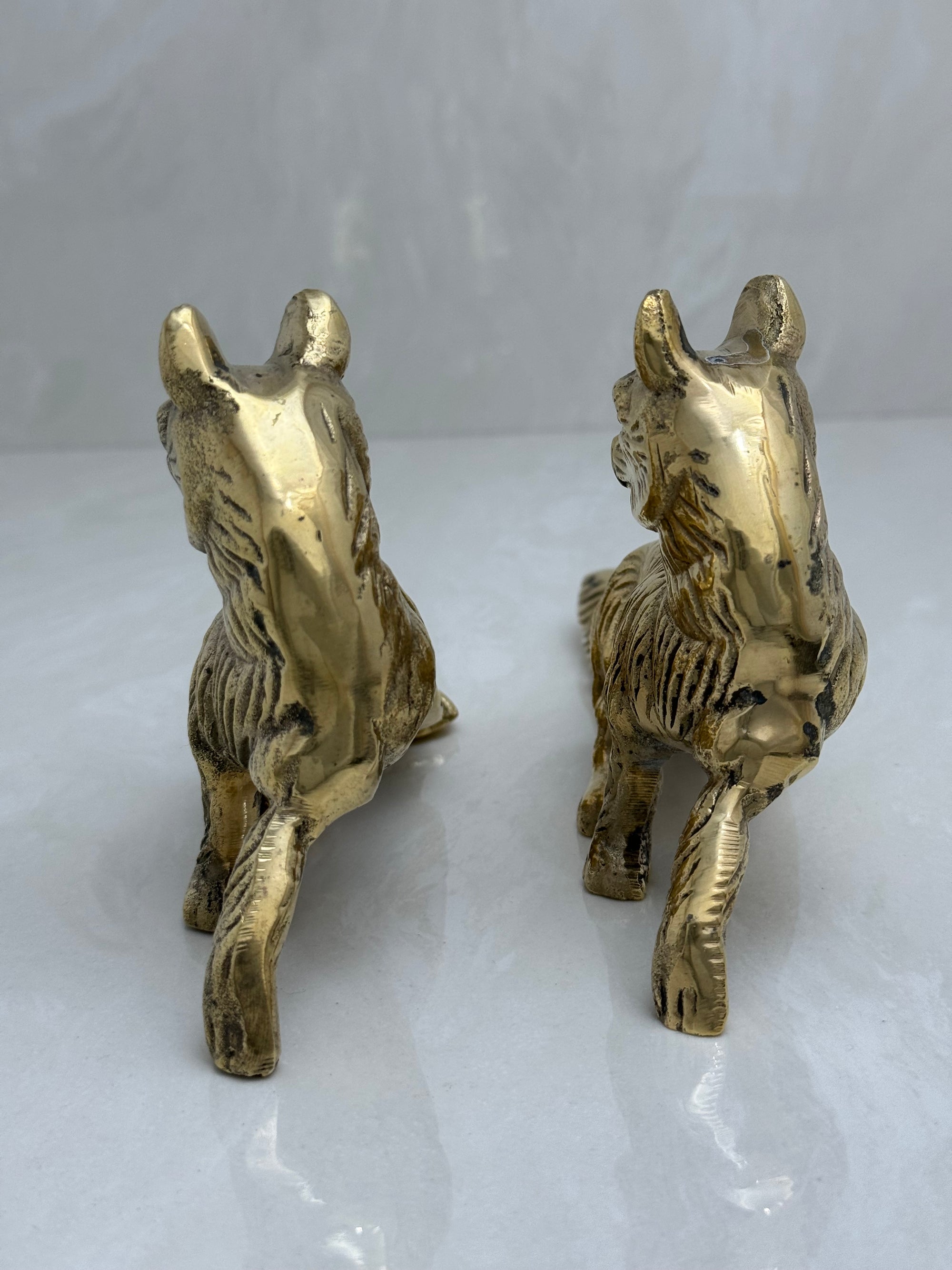 Vintage Brass Foxes- A Pair