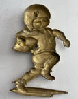 Vintage Brass Football Players Wall Hangings- A Set of Three by Gatco