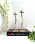 Gunslinger Brothers' Brass Candlestick Holders- A Pair