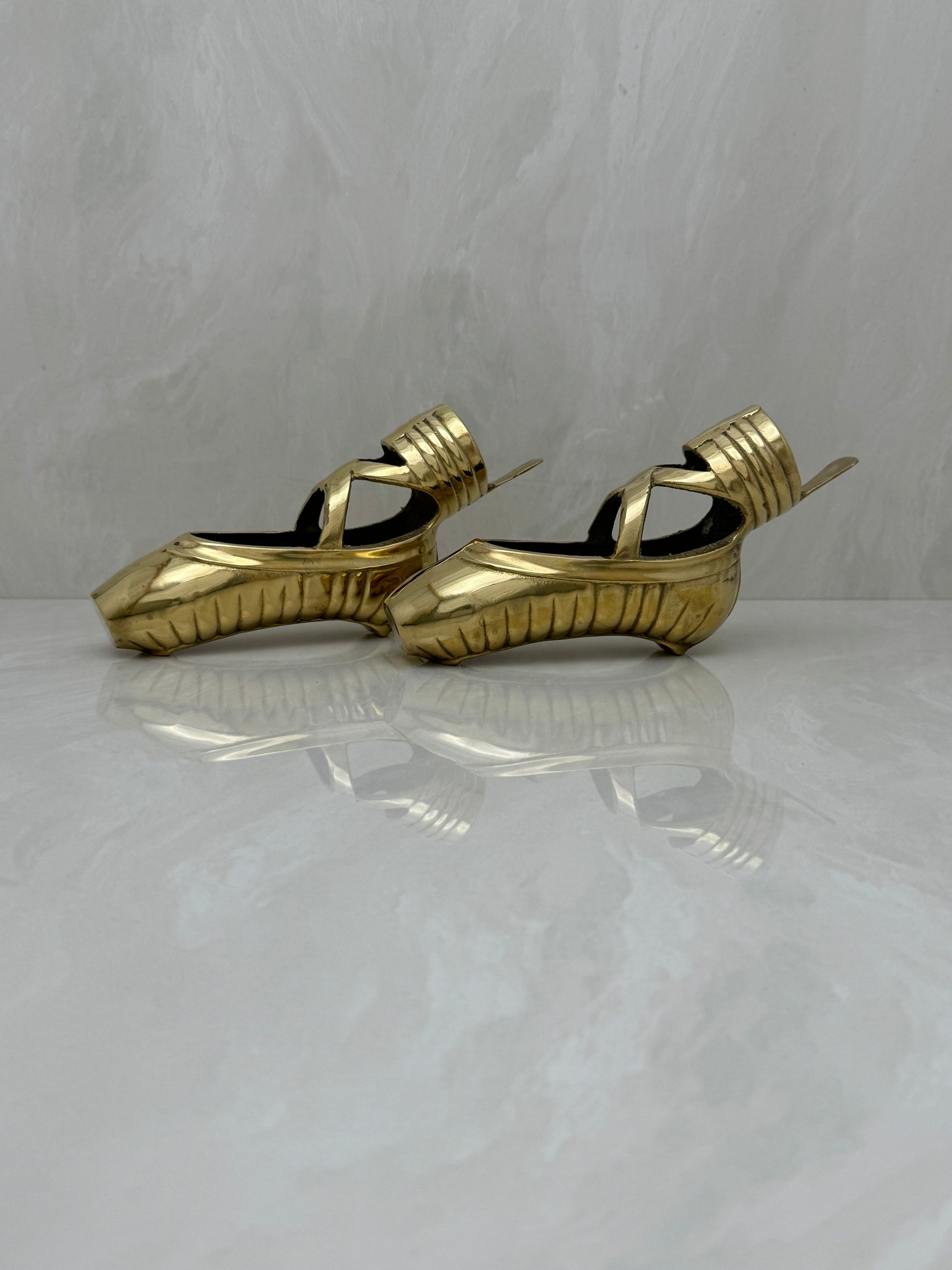 Pretty Brass Ballerina Slippers -A Pair