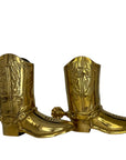 Vintage Brass Cowboy Boots