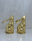 Vintage Brass Rabbit Bookends-A Pair