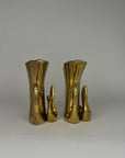 Vintage Brass Swan Vase / Cachepots (6.5”)