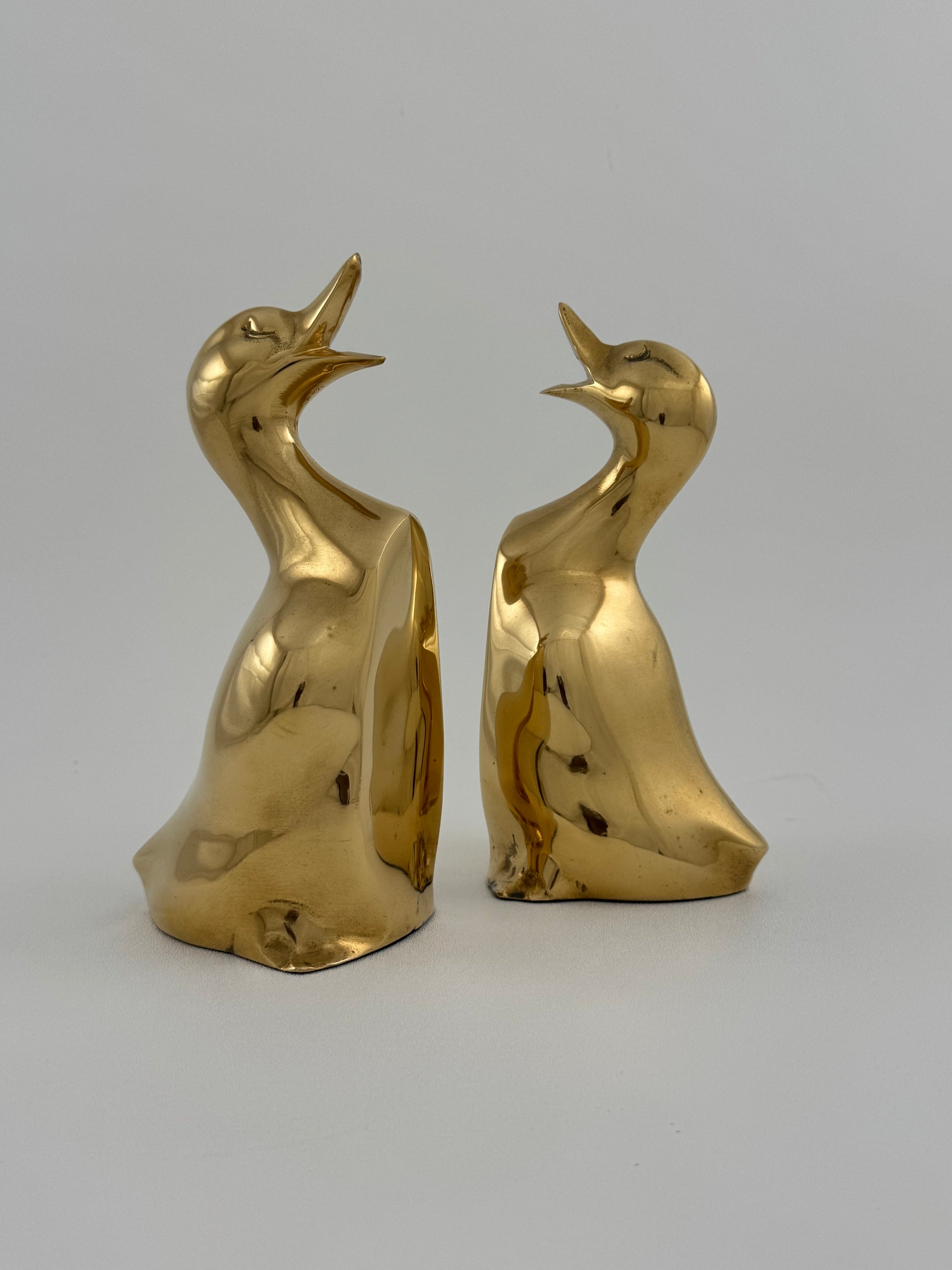 Vintage Brass Duck Bookends-A Pair