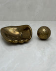 Vintage Brass Baseball Glove and Ball-A Two Piece Set