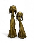 Large Vintage Brass Puppy Duo-A Pair