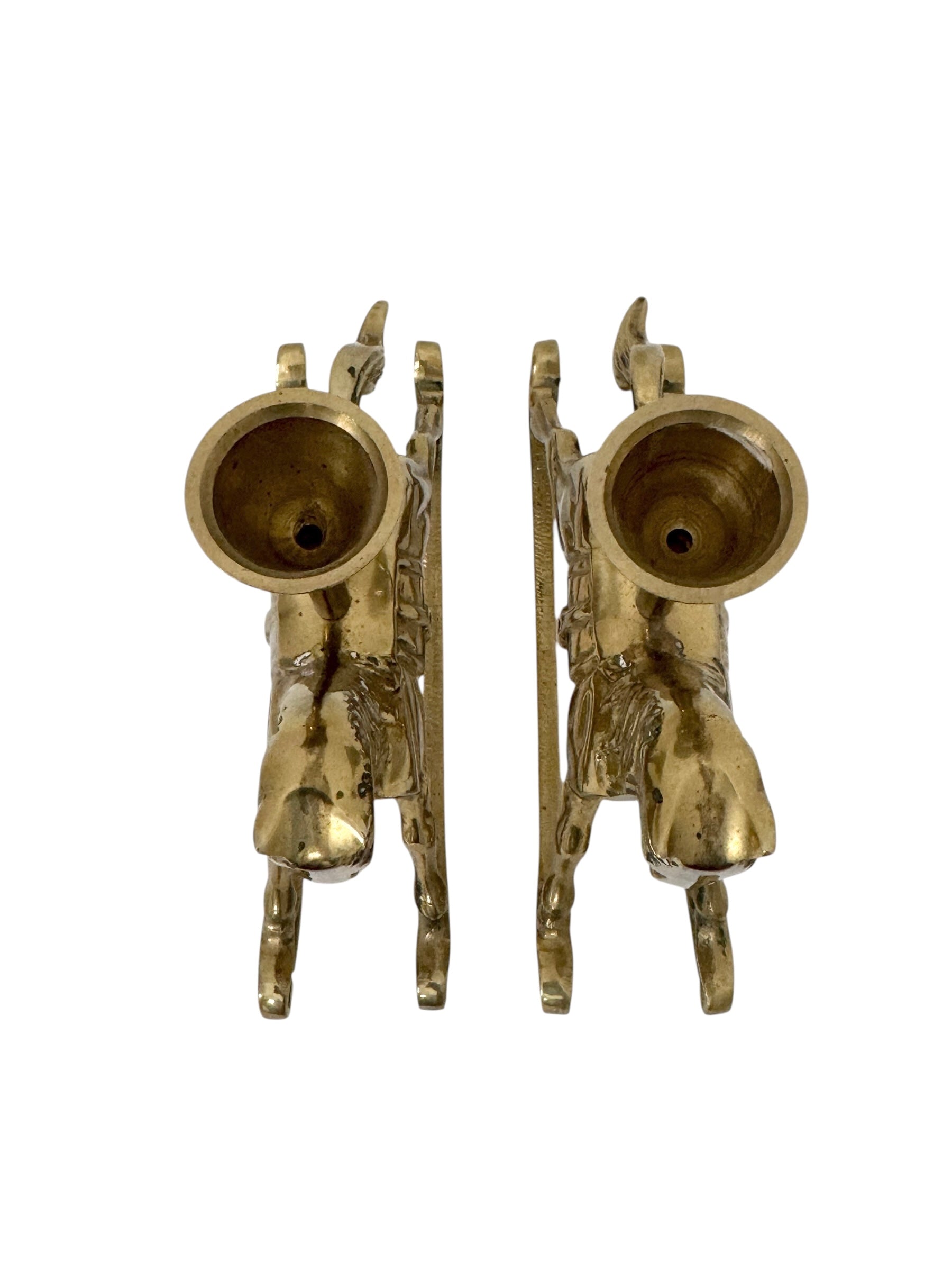 Vintage Brass Rocking Horse Candle Holders – Set of 2 Made by Enesco