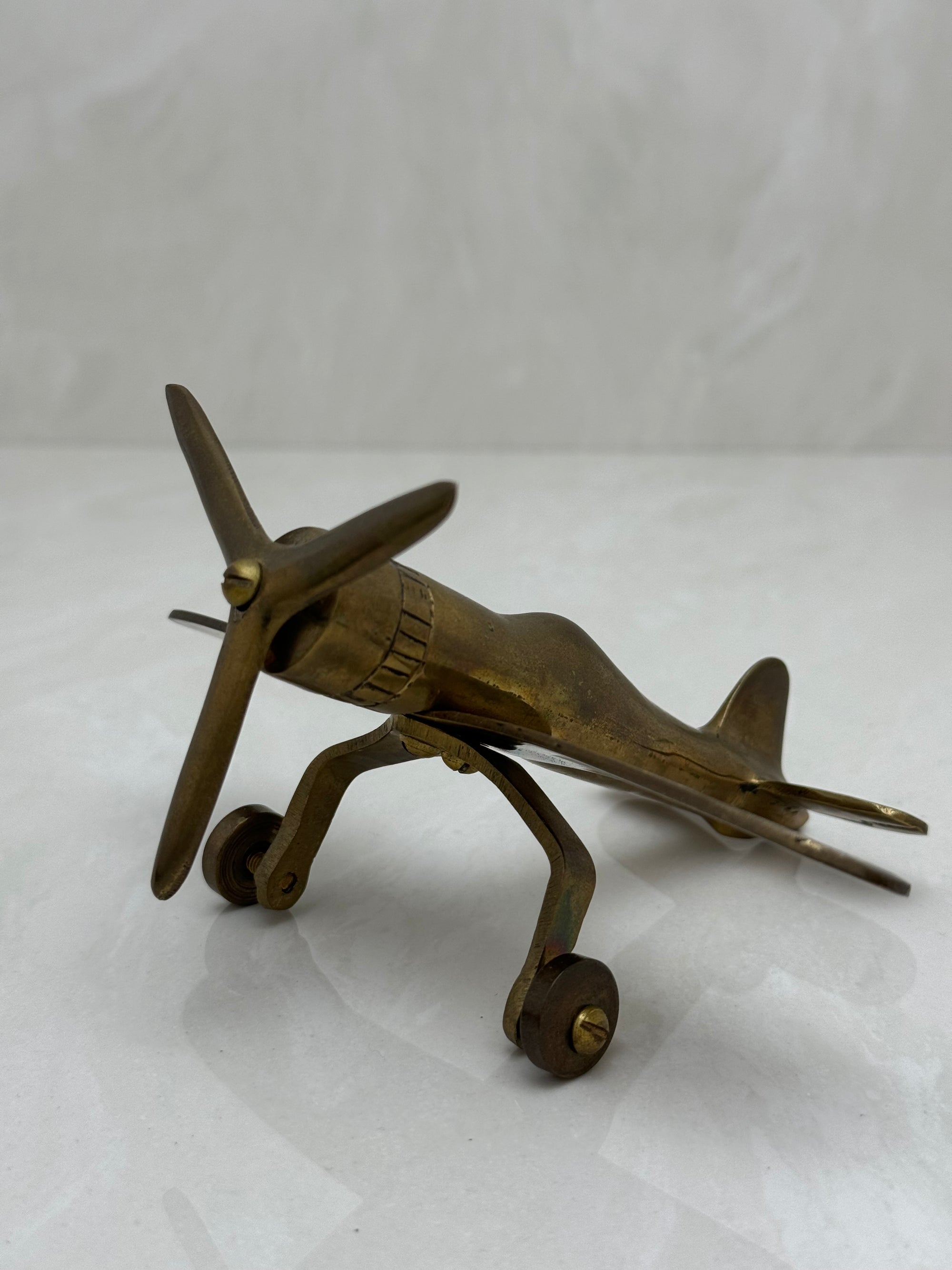 Small Vintage Brass Airplane