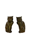 Vintage Brass Cat Sculptures — Mid-Century Modern Pair