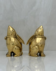 Vintage Brass Moon Gazing Rabbits-A Pair