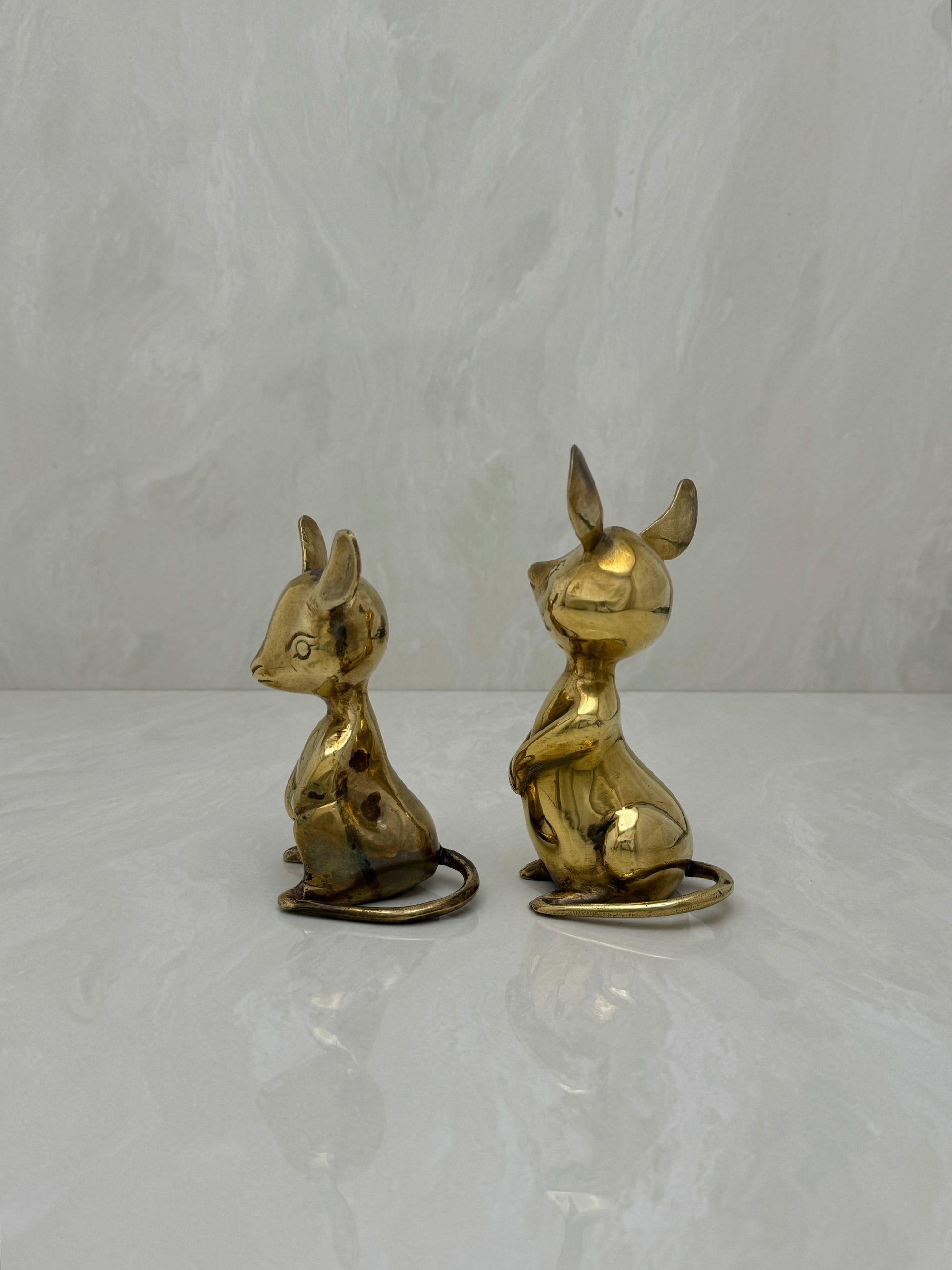 Vintage Brass Mice-A Pair