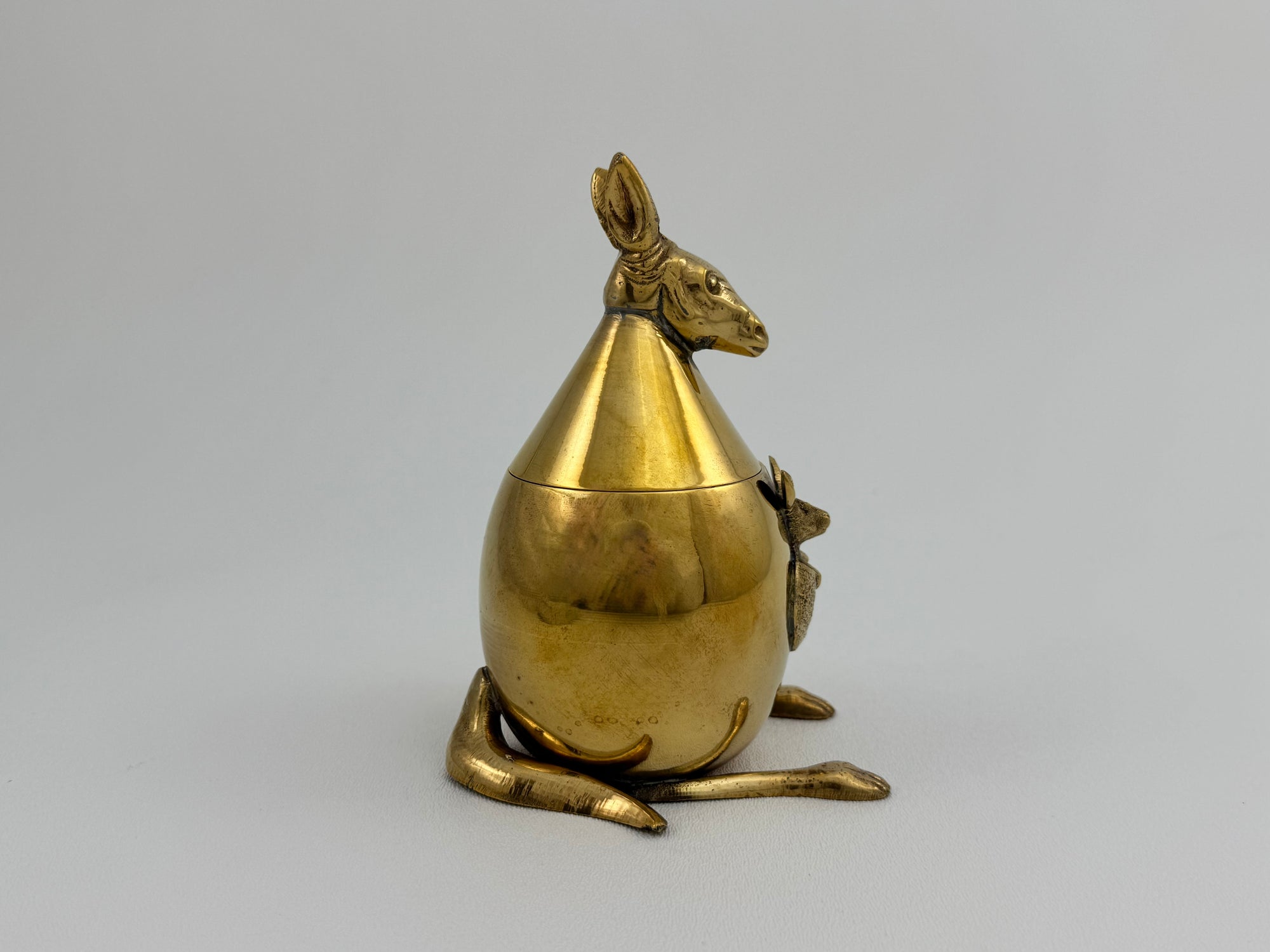 Vintage Brass Kangaroo Trinket Box