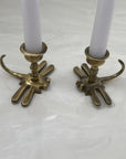 Vintage Brass Dragonfly Candleholders - A Pair