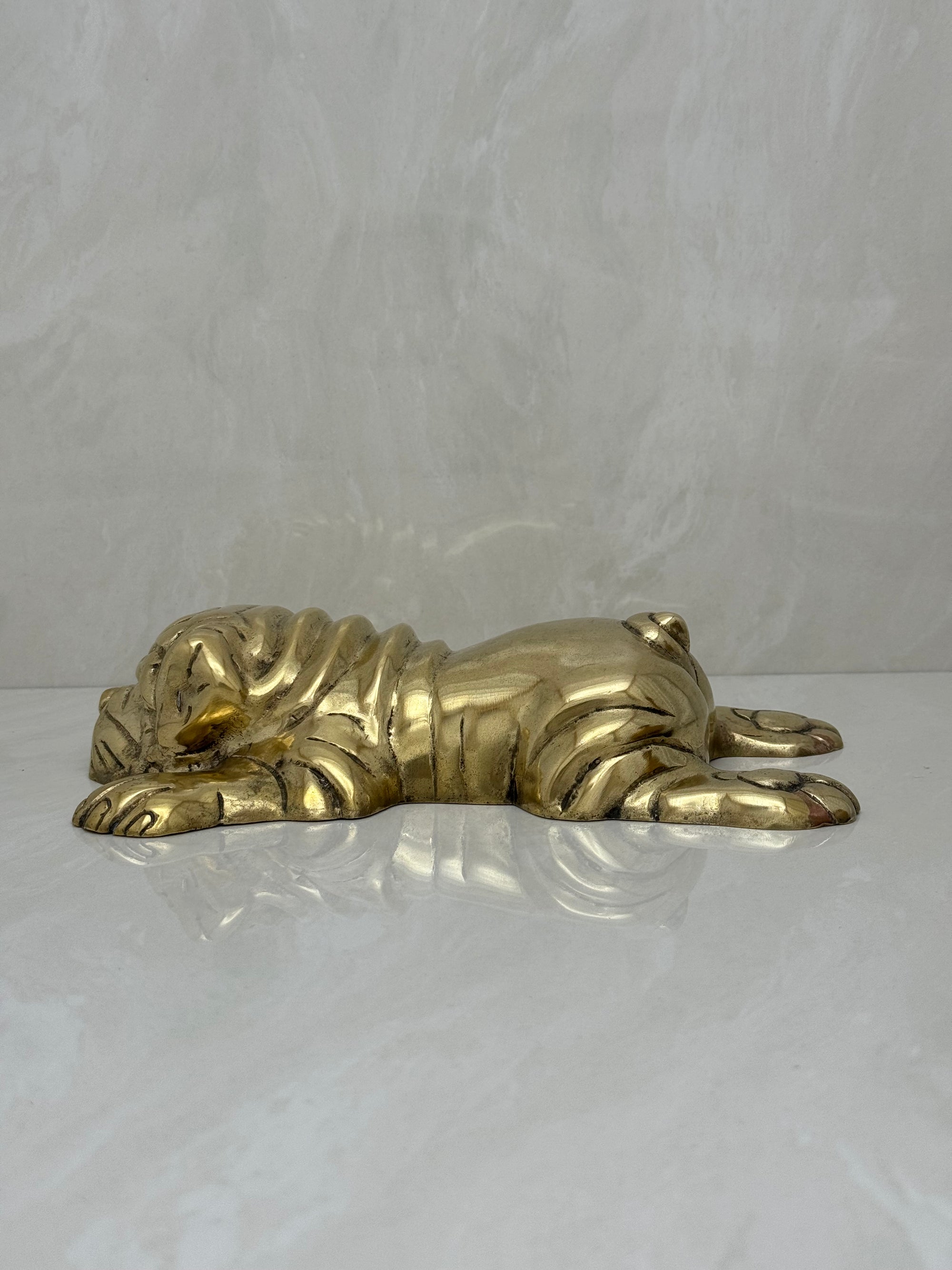 Vintage Brass Bored Bulldog