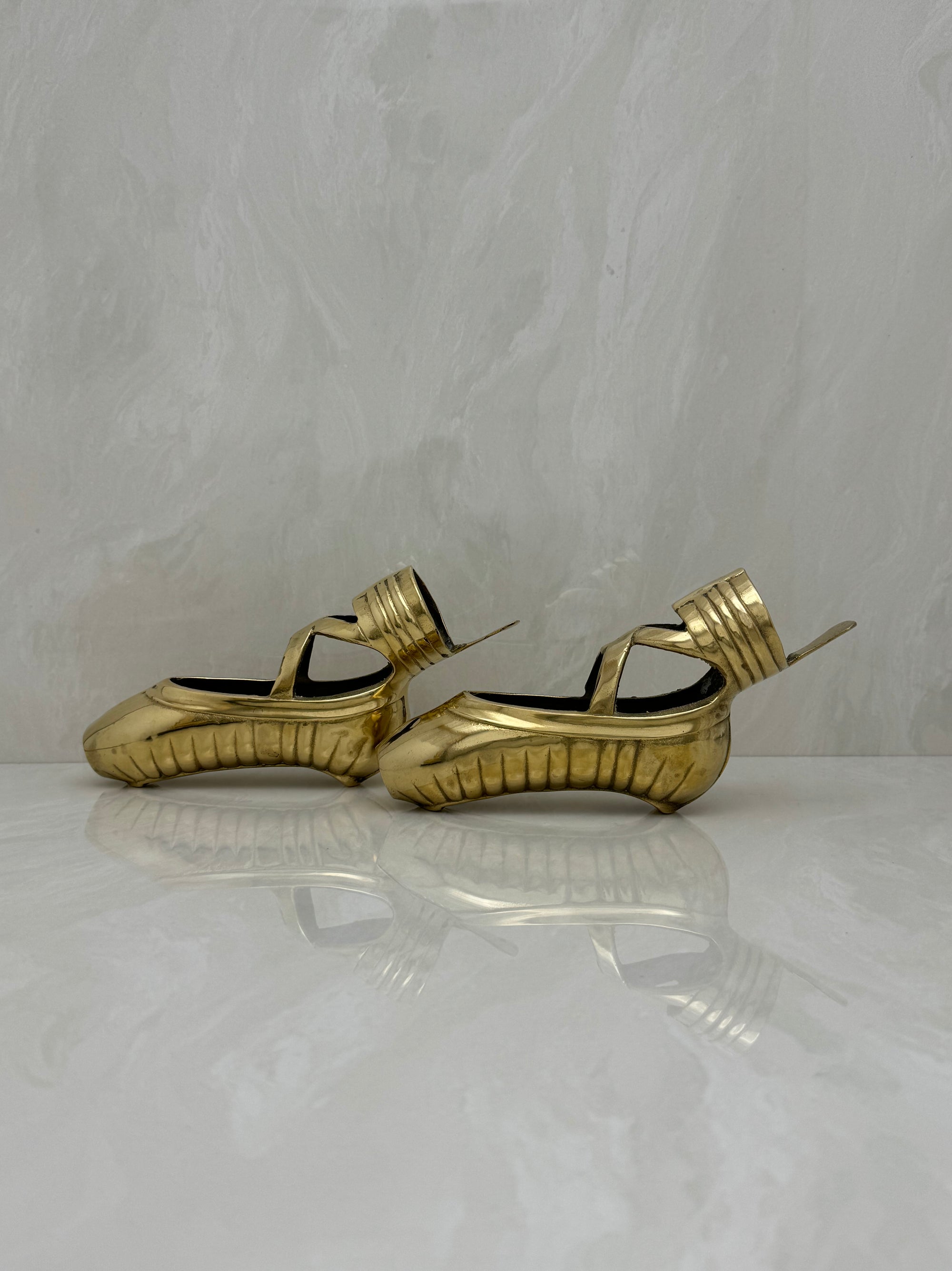 Pretty Brass Ballerina Slippers -A Pair