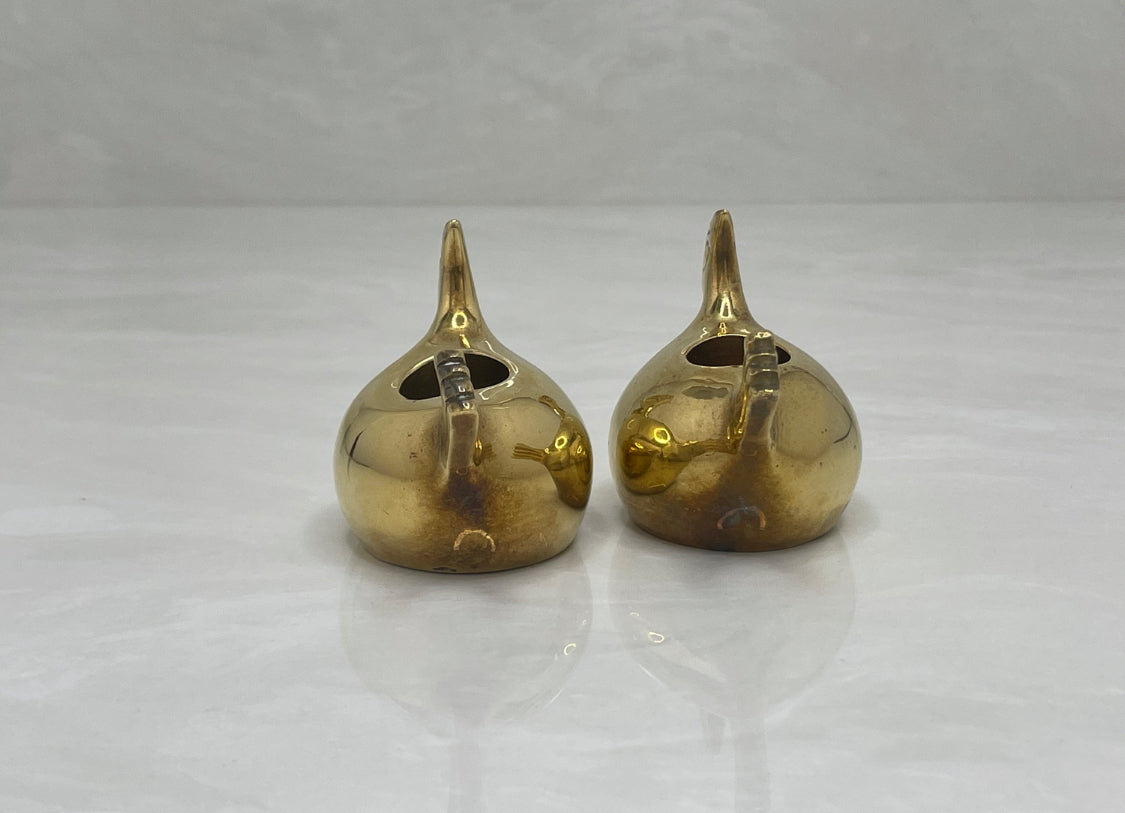 Vintage Brass Rooster Candleholders-A Pair