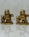 Vintage Brass Teddy Bear Candleholders-A Pair