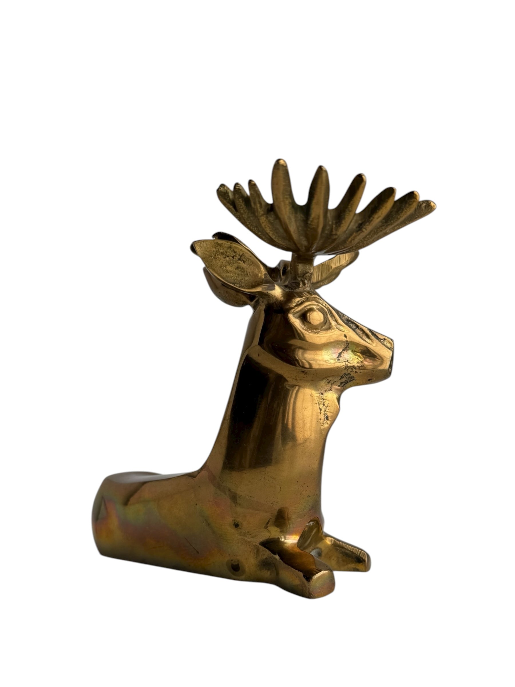 Vintage Brass Reindeer Sculpture
