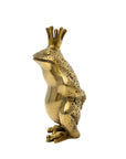 Vintage Brass Frog Prince Figurine | Mid-Century Royal Frog Statue