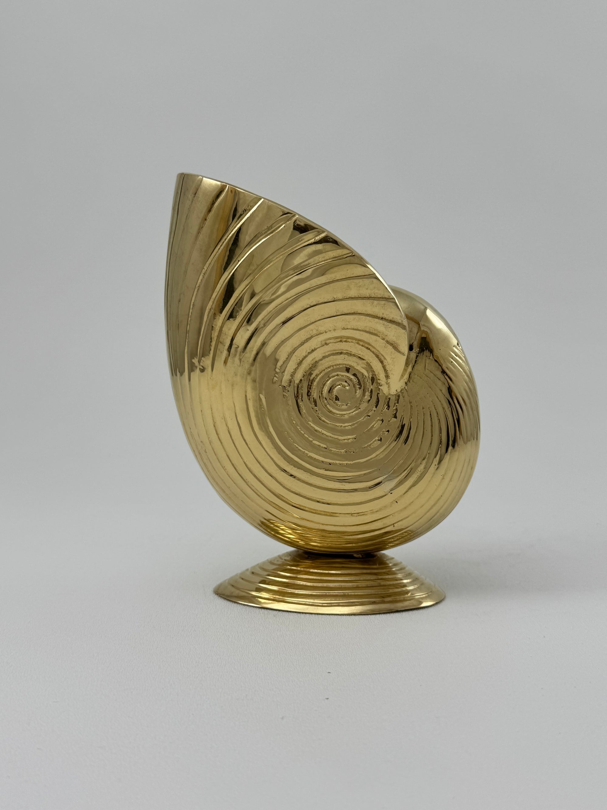 Vintage Brass Shell Vase