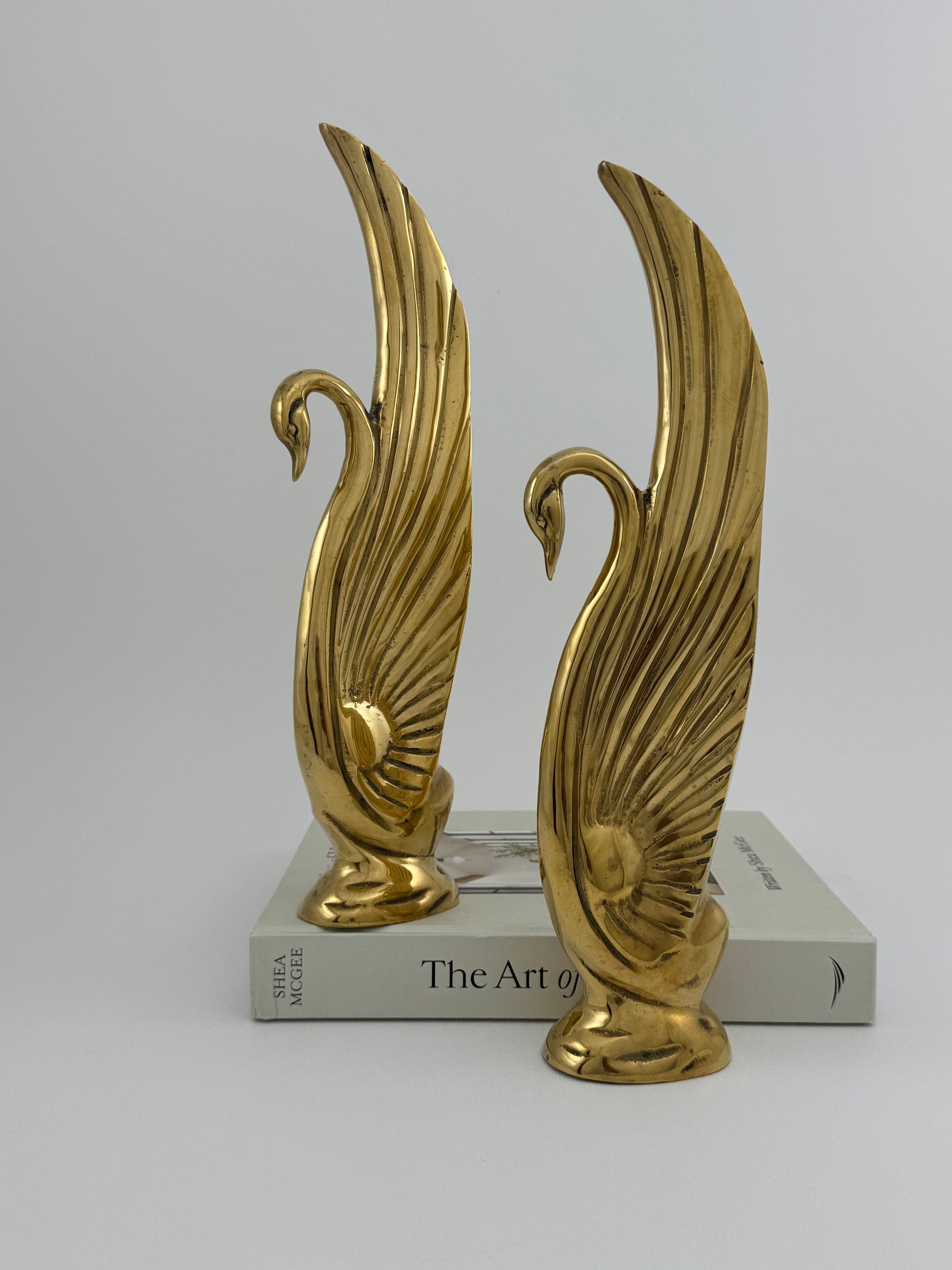 Vintage Brass Swans-A Pair