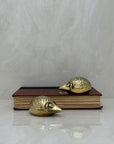 Small and Sleek Vintage Brass Hedgehogs- A Pair By Seiden