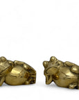 Vintage Brass Relaxing Frogs- A Pair