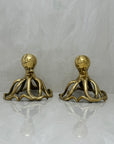 Vintage Brass Octopus- A Pair