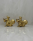 Bronze Squirrel Candleholders-A Pair