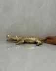 Large Vintage Brass Alligator