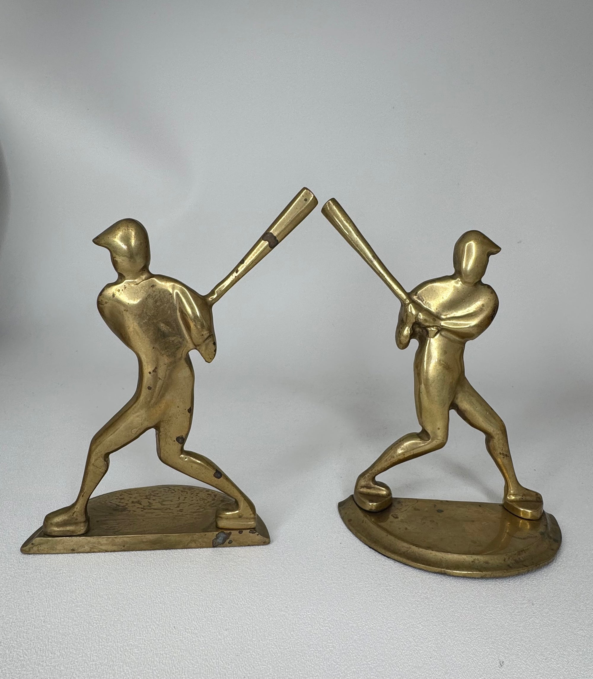 Vintage Brass Baseball Bookends-A Pair by Enesco
