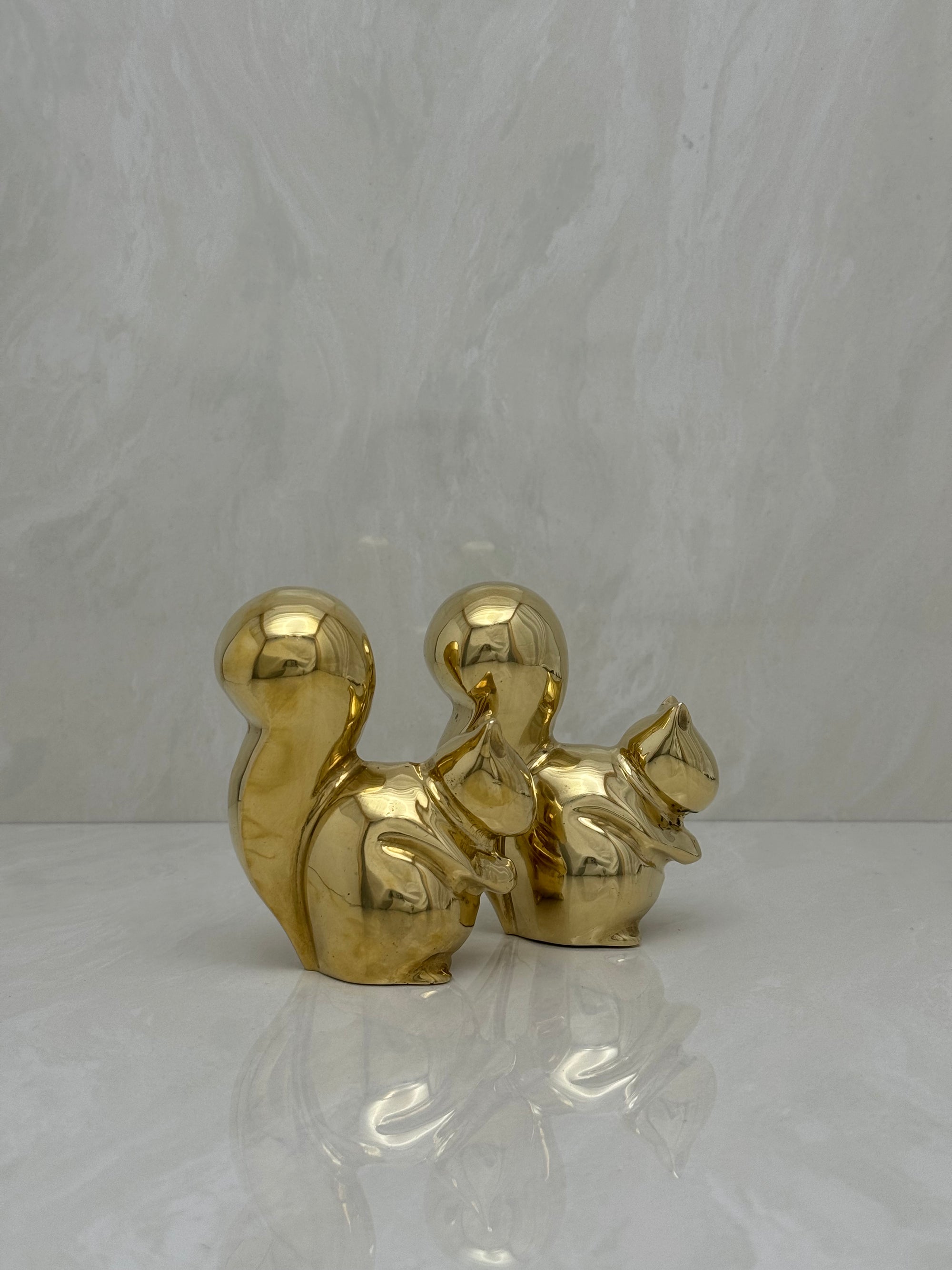 Vintage Brass Adorable Squirrels-A Pair