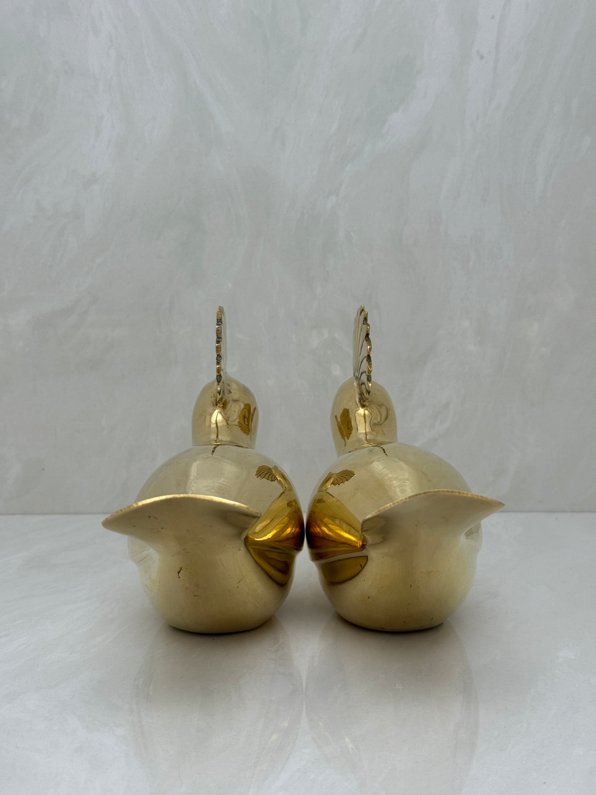 Vintage brass Birds-A Pair