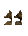 Vintage Brass Fox Head Bookends – The Clever Companions