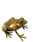 Vintage Brass Frog Figurine – Mid-Century Modern Toad Sculpture | Hollywood Regency Paperweight