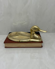 Vintage Brass Duck Dresser Tray