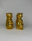 Pair of Vintage Brass Laughing Pig Figurines