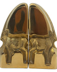 Mid-Century Modern Brass Gazelle Sculptures – Abstract Antelope Bookends