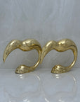 Vintage Brass Toucan Bookends- A Pair