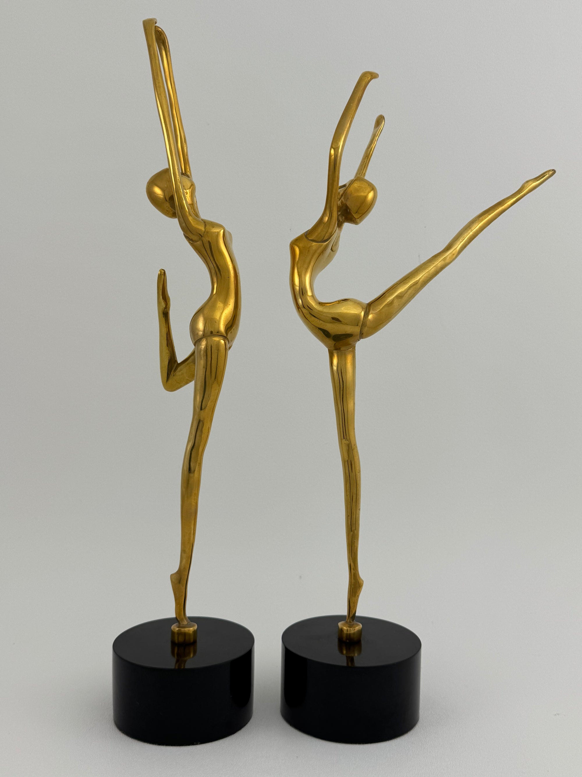Tall Vintage Brass Ballerina Figurines – Set of Two