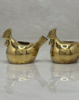 Vintage Brass Rooster Candleholders-A Pair