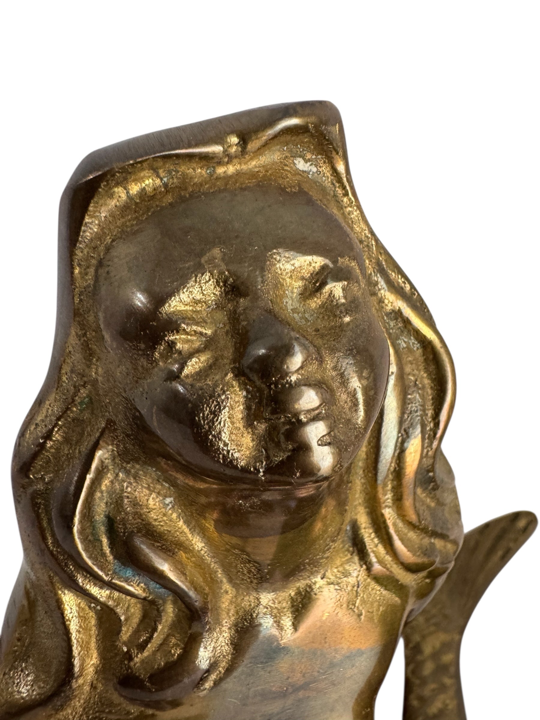 Vintage Brass Mermaid Pair